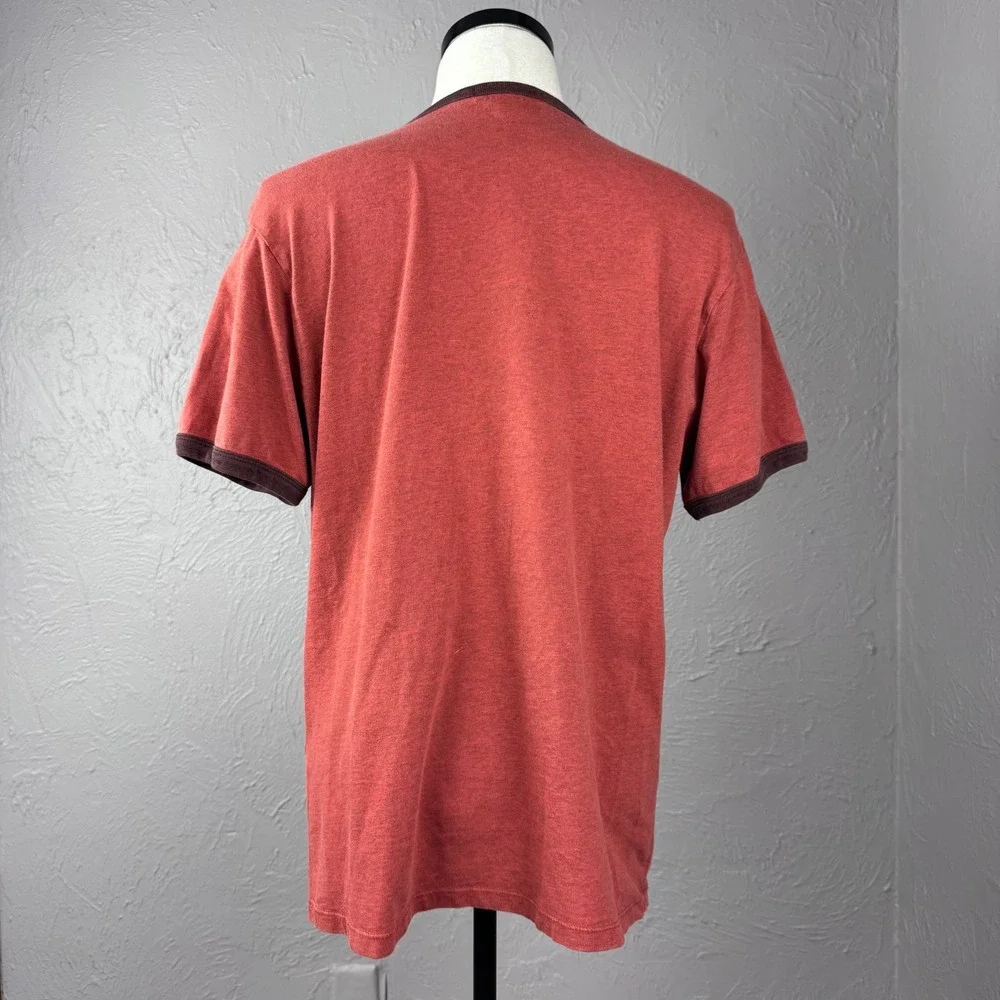 Vintage y2k Banana Republic Men's Large Orange Ringer Tee Cotton Skater casual